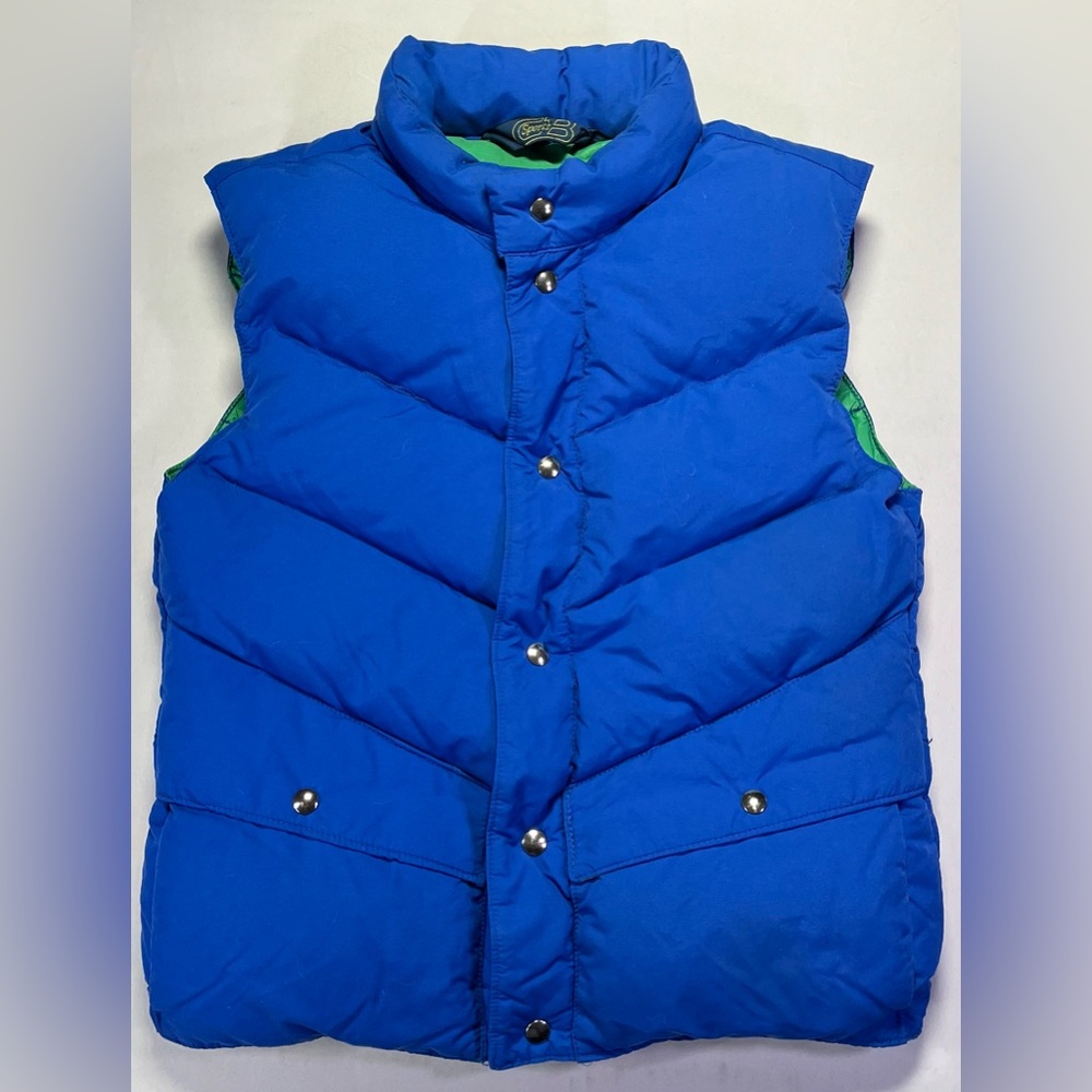 Vintage CB Sports Blue Green Down Snow Ski Puffer Vest - S